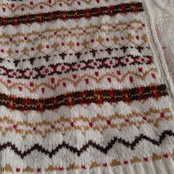 NWT American Eagle XXS Cable Knit Fair Isle Snowflake Mock Neck Sweater - Picture 16 of 17